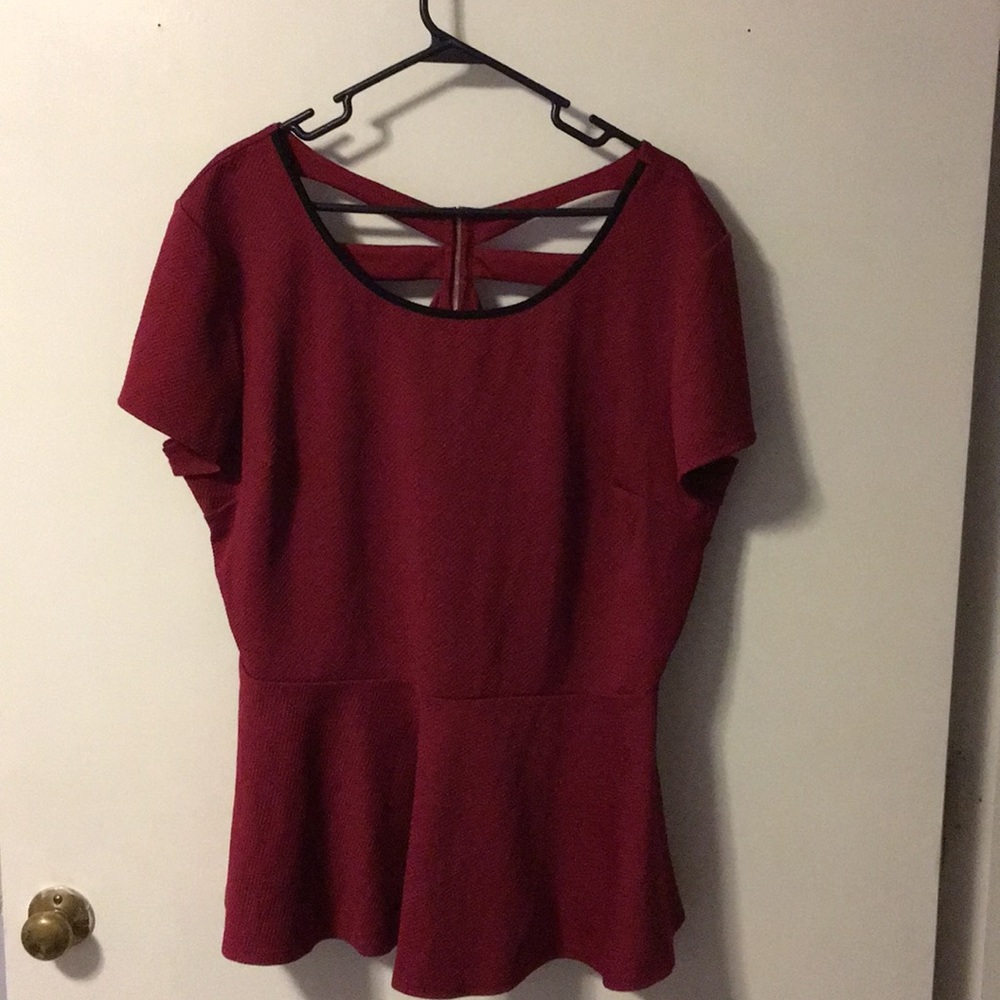 Holiday Bow Cut Out Peplum Top